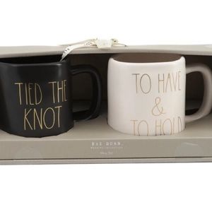 Rae Dunn tied the knot/to have & to hold mug set